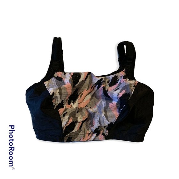 Glamorise Other - Glamorise Womens Sports Bras Gray Pink Size 34G Camo Unlined Unpadded Ad…